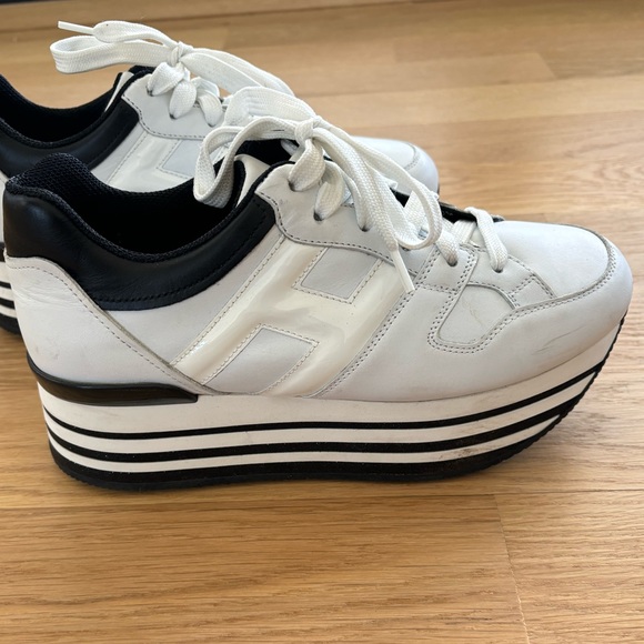 Hogan white leather platform sneakers Size 8 - Picture 3 of 10